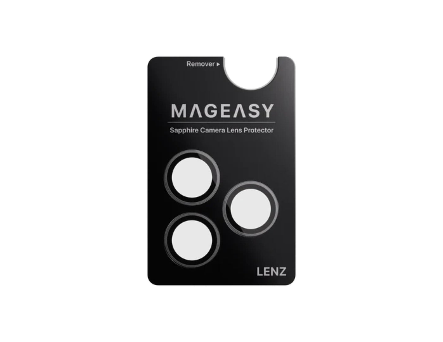 MagEasy Lenz Sapphire Camera Lens Protector for iPhone 17 Pro / Pro Max, synthetic sapphire, IP68 waterproof, PVD MAX titanium metal frame, easy install, at Thabthaba Store Qatar