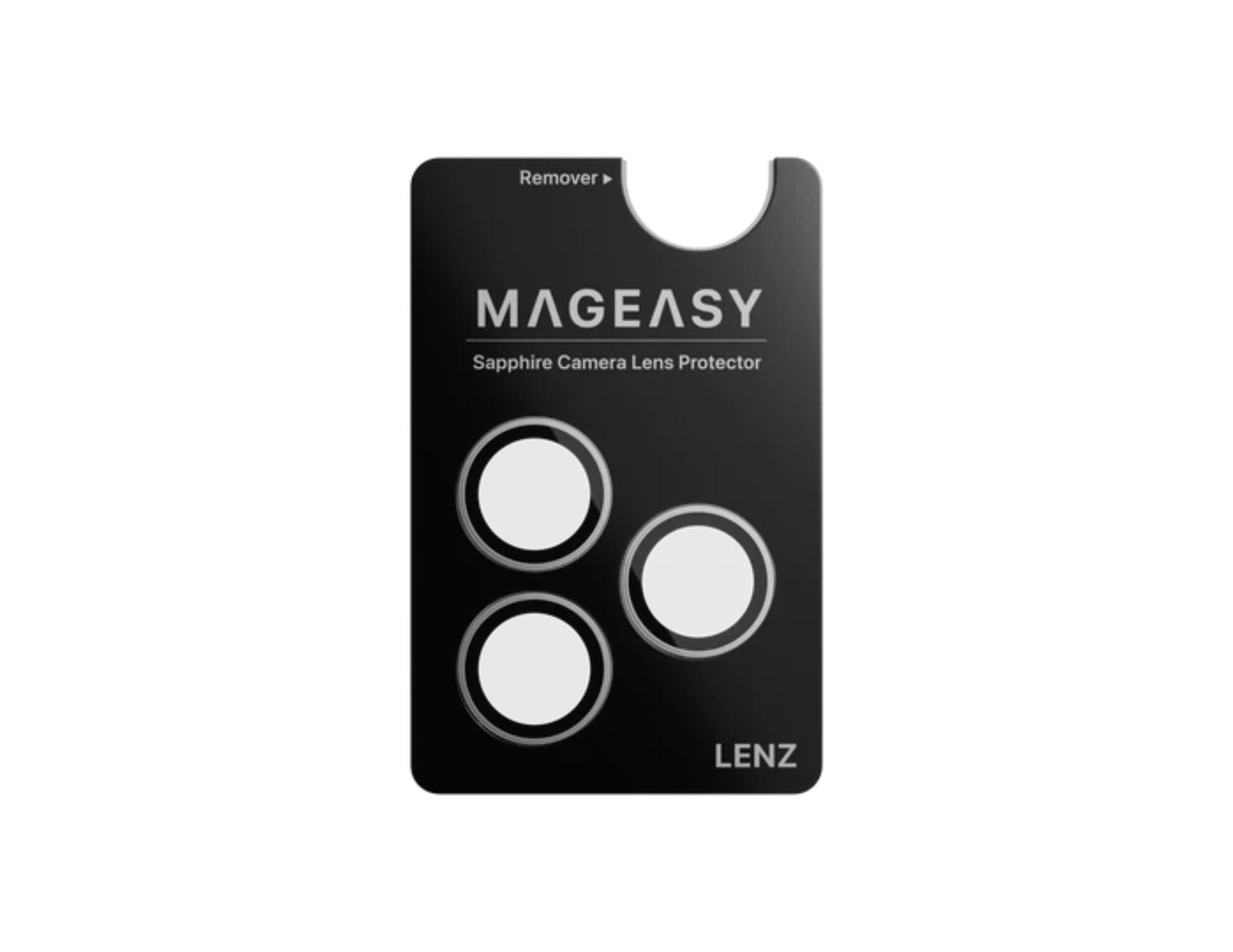 MagEasy Lenz Sapphire Camera Lens Protector for iPhone 17 Pro / Pro Max, synthetic sapphire, IP68 waterproof, PVD MAX titanium metal frame, easy install, at Thabthaba Store Qatar