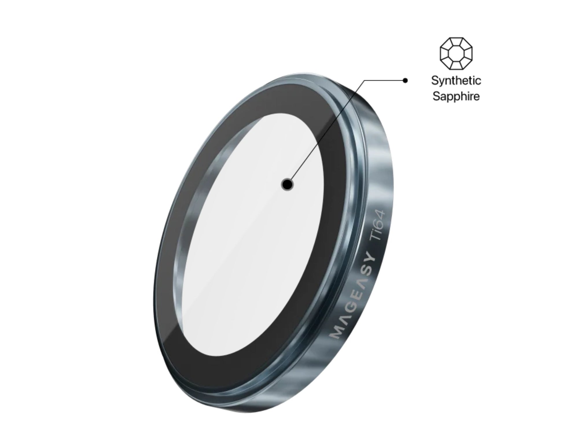 MagEasy Lenz Sapphire Camera Lens Protector for iPhone 17 Pro / Pro Max, synthetic sapphire, IP68 waterproof, PVD MAX titanium metal frame, easy install, at Thabthaba Store Qatar