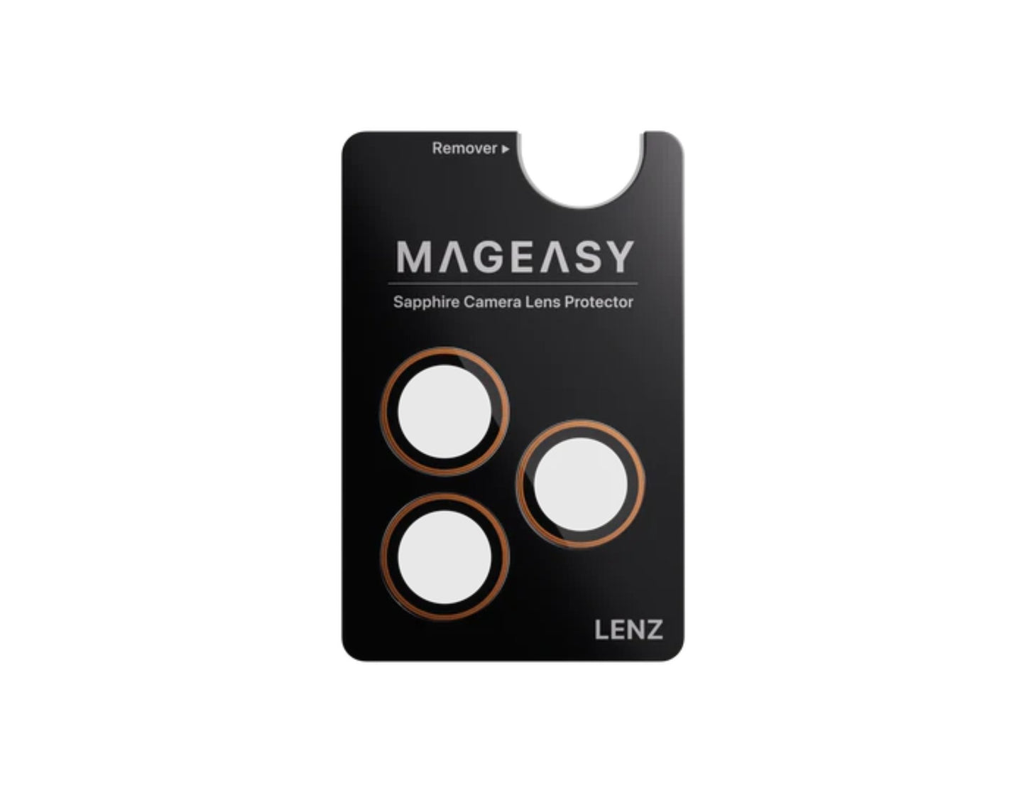 MagEasy Lenz Sapphire Camera Lens Protector for iPhone 17 Pro / Pro Max, synthetic sapphire, IP68 waterproof, PVD MAX titanium metal frame, easy install, at Thabthaba Store Qatar