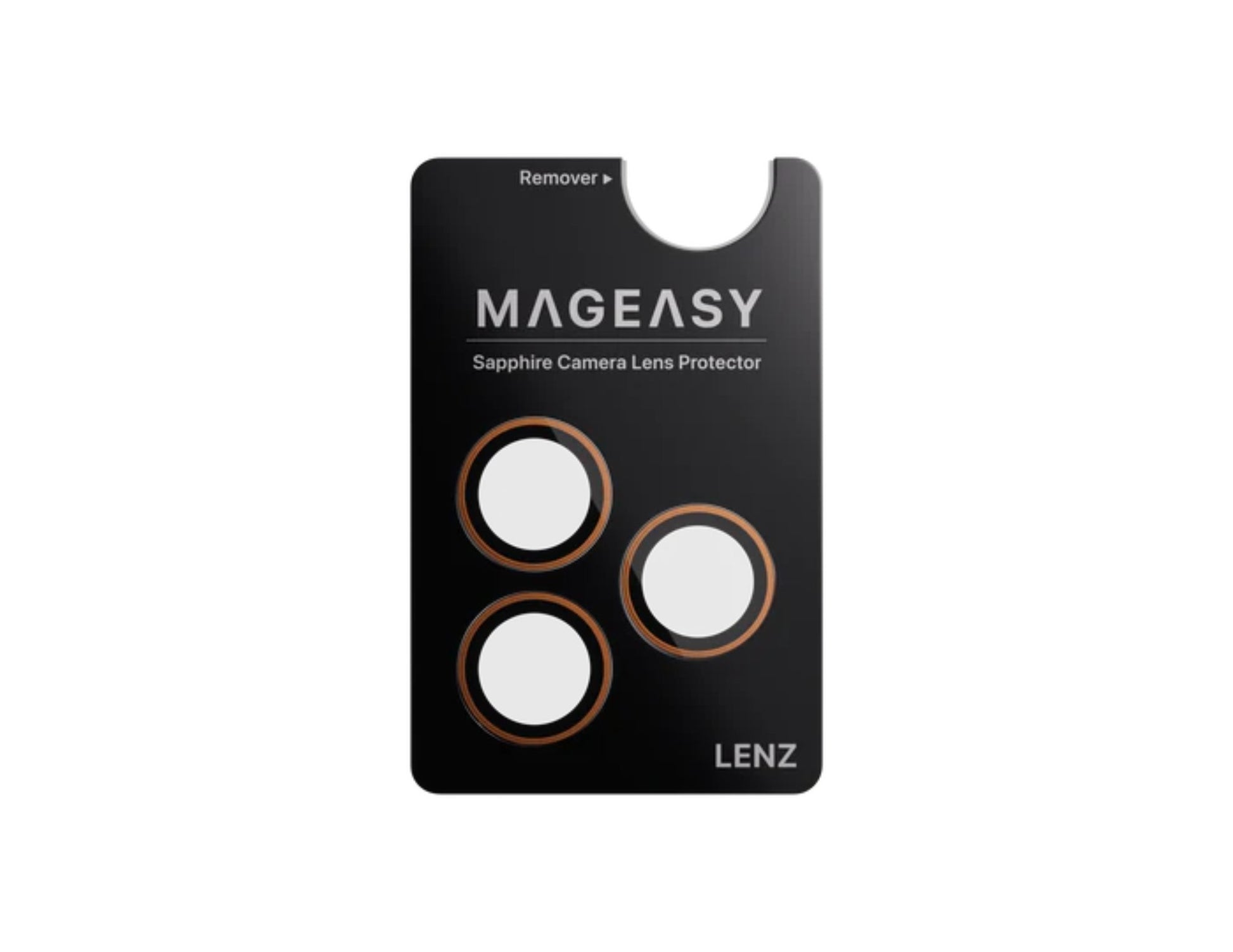 MagEasy Lenz Sapphire Camera Lens Protector for iPhone 17 Pro / Pro Max, synthetic sapphire, IP68 waterproof, PVD MAX titanium metal frame, easy install, at Thabthaba Store Qatar