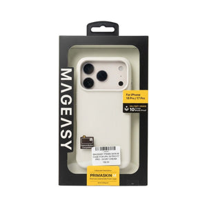 Mageasy PrimaSkin M premium leatherette magnetic case for iPhone 18 Pro in Ivory Cream with 10ft drop protection Qatar