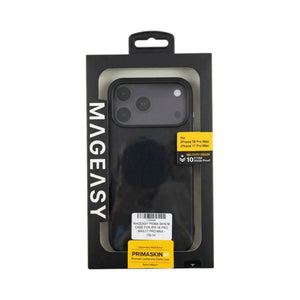 Mageasy PrimaSkin M premium leatherette magnetic case for iPhone 18 Pro Max in Midnight Black with 10ft drop protection Qatar