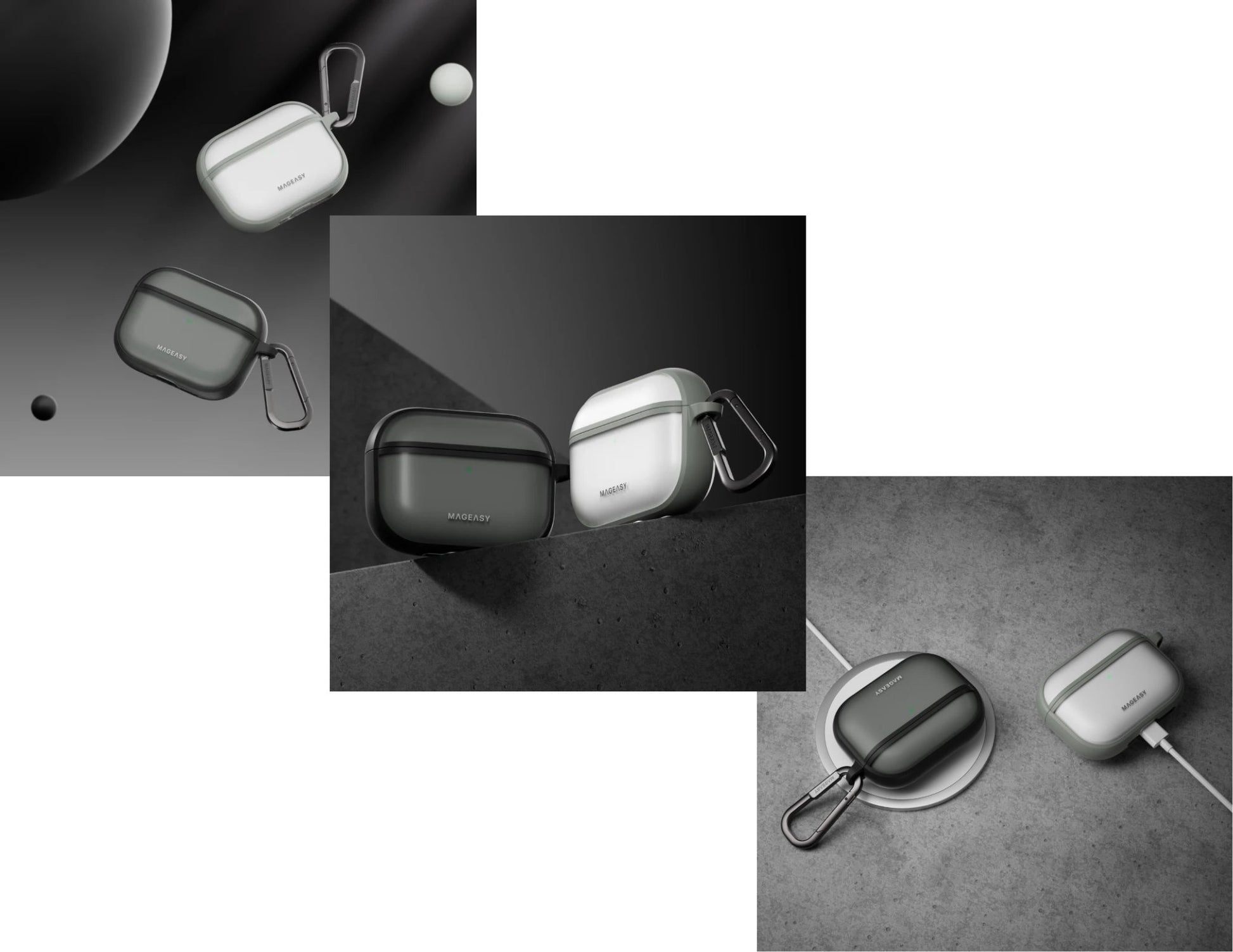 MagEasy Roam AirPods Pro 3 Case – Translucent Black and Gray ultra-protection, non-yellowing and travel-ready, available in Qatar