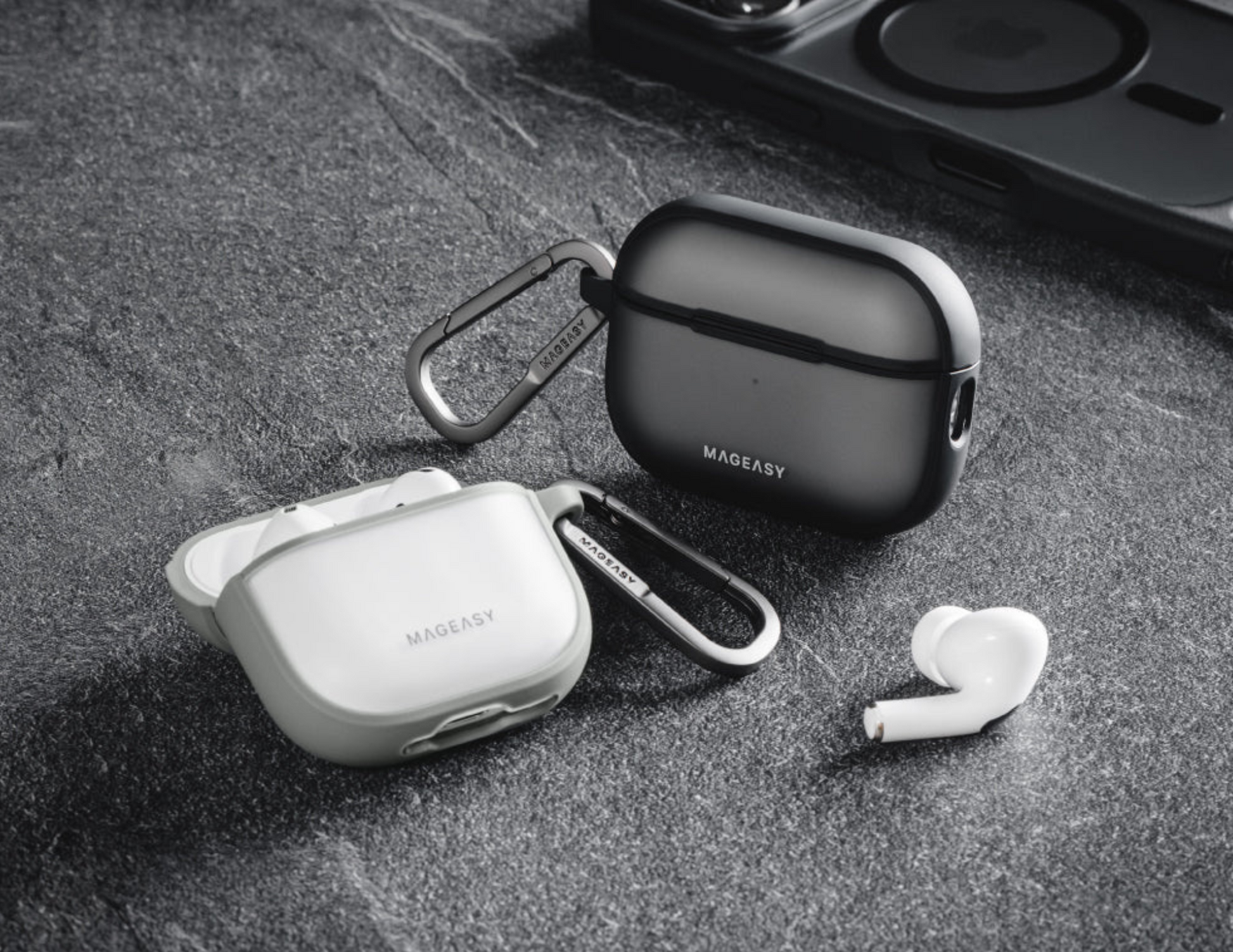 Lightweight and durable MagEasy Roam AirPods Pro Case showcasing TPU frame.