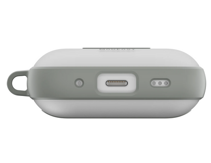 Side view of MagEasy Roam AirPods Pro Case translucent gray with its shock-absorbing build