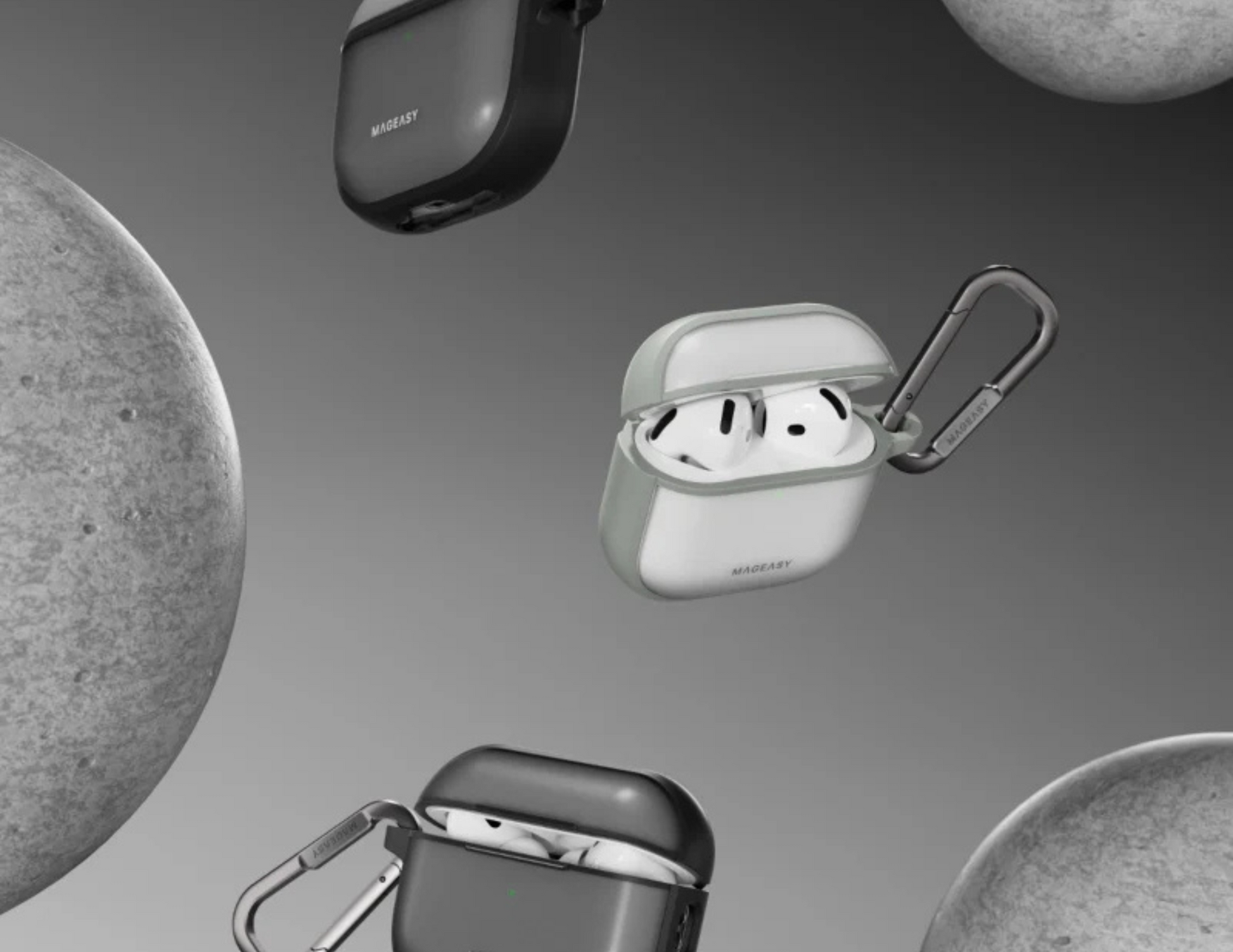 Durable TPU frame and PC material of MagEasy Roam AirPods 4 Case.