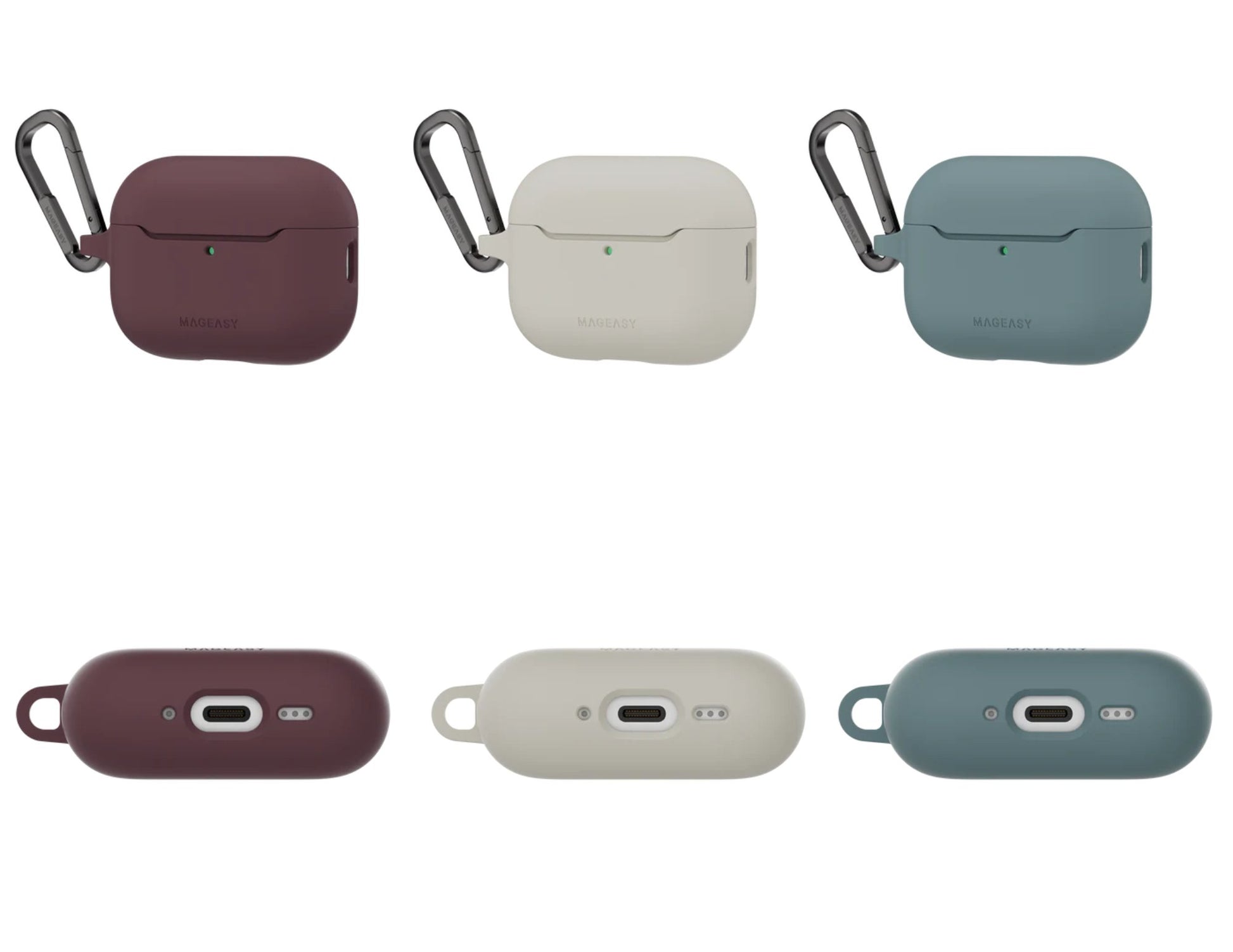 MagEasy Skin AirPods Pro 3 Case – Shockproof colorful TPU with carabiner available in Qatar