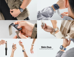 MagEasy Skin Duo reversible silicone magnetic Apple Watch band dual-color design for 40–49mm models Qatar