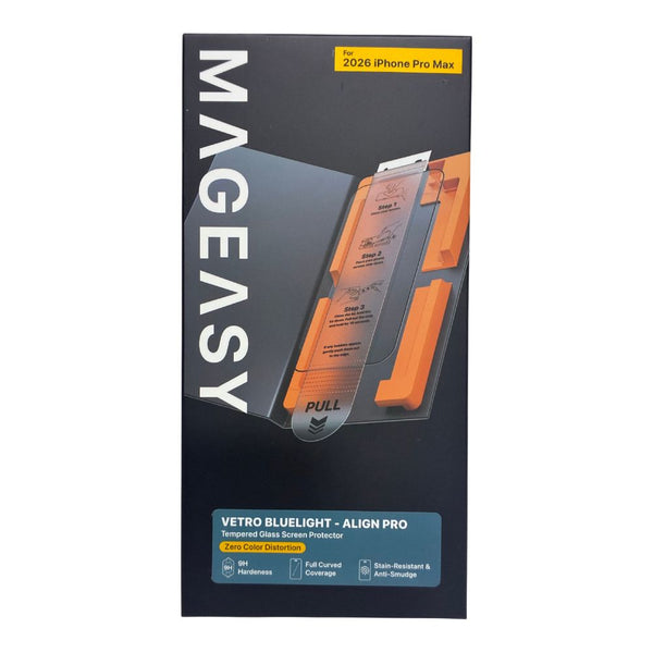 MAGEASY Vetro Blulight Align Pro 9H Tempered Glass with Zero Color Distortion for iPhone 18 Pro Max Qatar