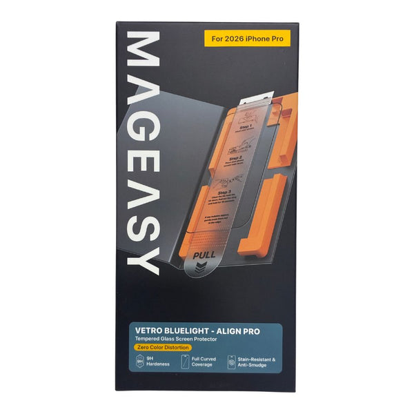 MAGEASY Vetro Blulight Align Pro 9H Tempered Glass with Zero Color Distortion for iPhone 18 Pro Qatar