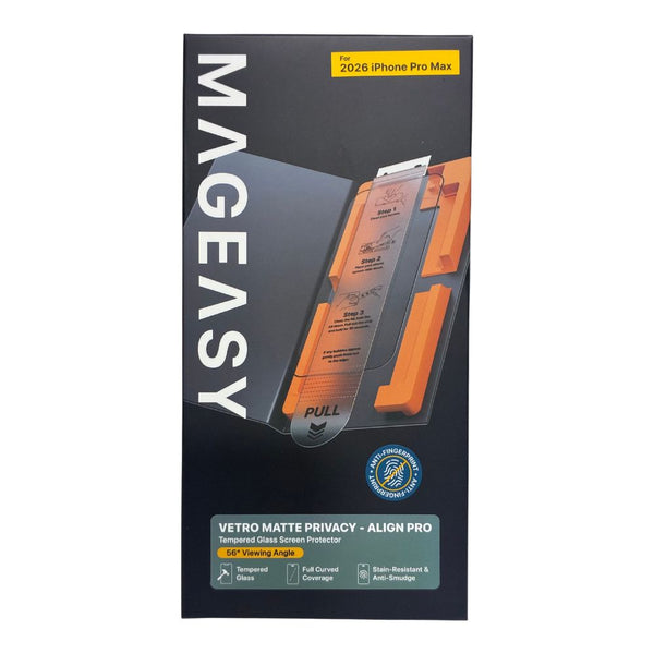 MAGEASY Vetro Matte Privacy Align Pro 56 Degree Tempered Glass for iPhone 18 Pro Max Qatar
