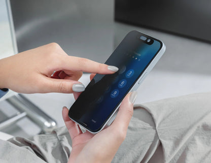 MagEasy Vetro Privacy Tempered Glass Screen Protector for iPhone 17 Series, 56° privacy angle, ultra-thin 9H tempered glass, anti-fingerprint, bubble-free install, at Thabthaba Store Qatar