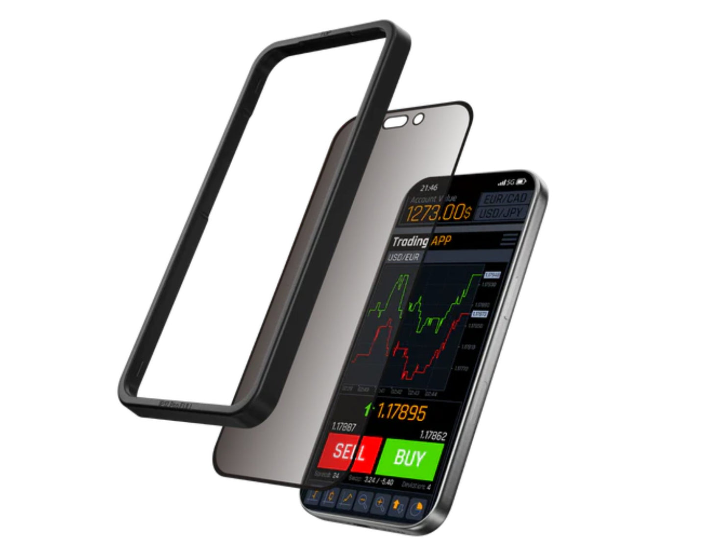 MagEasy Vetro Privacy Tempered Glass Screen Protector for iPhone 17 Series, 56° privacy angle, ultra-thin 9H tempered glass, anti-fingerprint, bubble-free install, at Thabthaba Store Qatar
