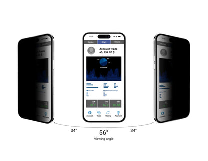MagEasy Vetro Privacy Tempered Glass Screen Protector for iPhone 17 Series, 56° privacy angle, ultra-thin 9H tempered glass, anti-fingerprint, bubble-free install, at Thabthaba Store Qatar