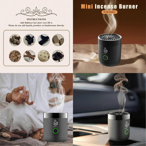 Mini Incense Burner B37 Portable Electric Incense Burner with Auto Timer and LED Indicator Qatar