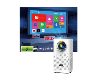 Mini Portable Projector H1P 720P Android 13 with auto keystone and HDMI, Thabthaba Store Qatar