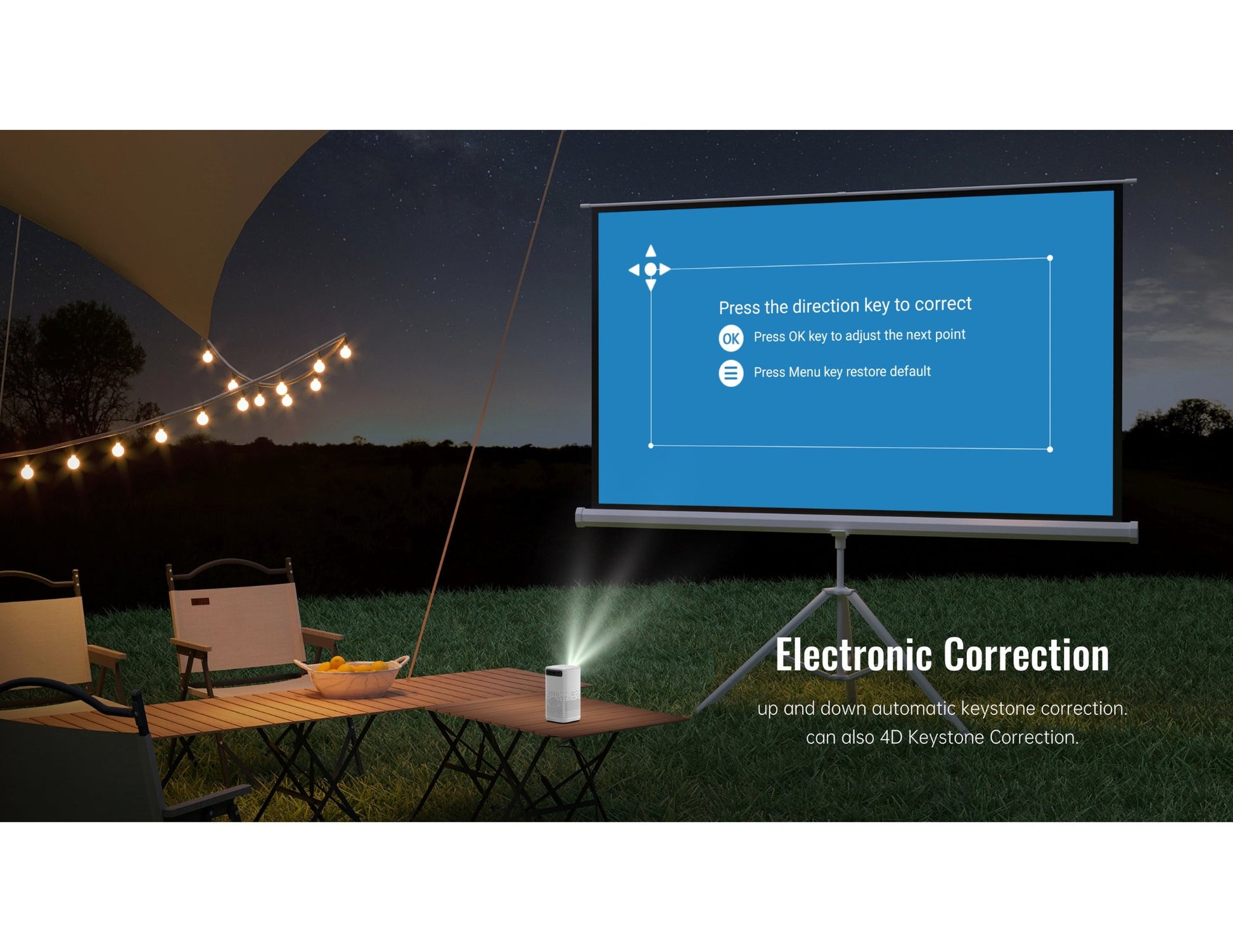 Mini Portable Projector H1P 720P Android 13 with auto keystone and HDMI, Thabthaba Store Qatar