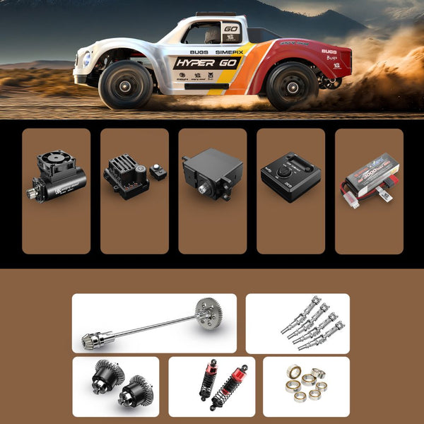 MJX 14211 Hyper Go 1/14 4WD brushless off-road RC truck with full metal parts and two tire sets Qatar