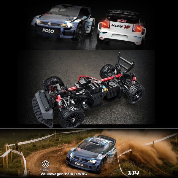 MJX Hyper Go 14304 Volkswagen Polo R WRC 1/14 4WD RC Car Blue White with Metal Chassis Qatar
