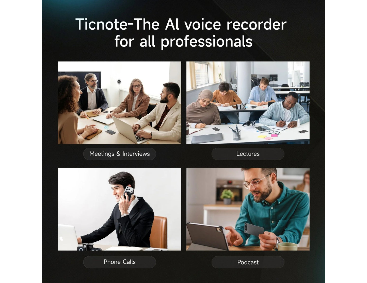 Mobvoi TicNote AI Voice Recorder 64GB dual mic OLED display NE-79 grey Qatar