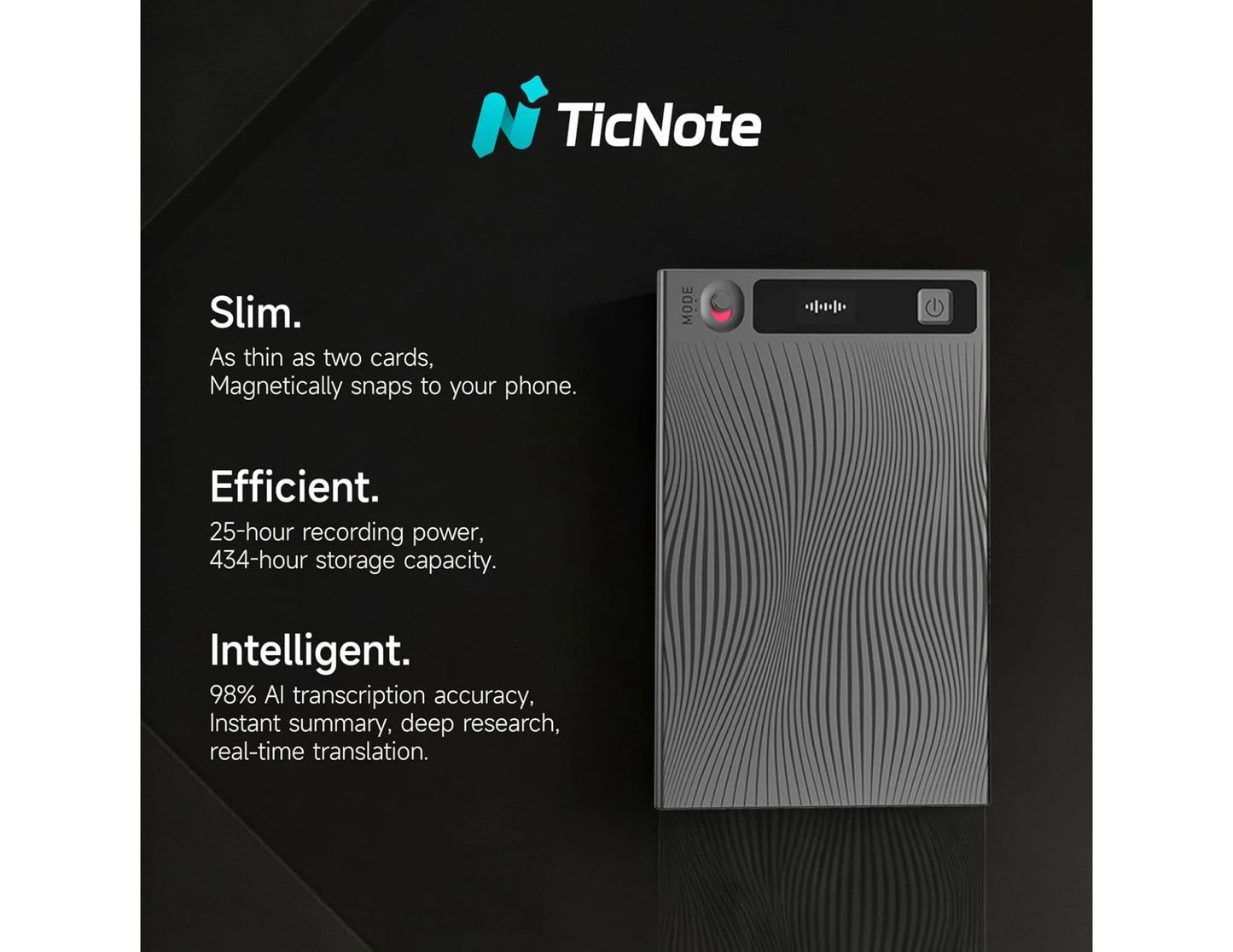Mobvoi TicNote AI Voice Recorder 64GB dual mic OLED display NE-79 grey Qatar