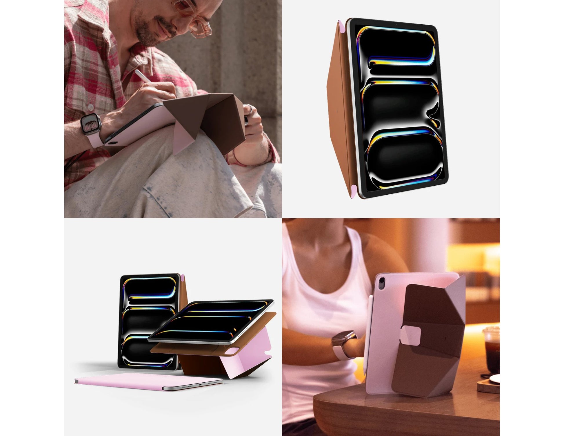MOFT Dynamic Folio Case for iPad Pro 11 2020 2021 2022 Light Pink Brownie origami stand cover Qatar