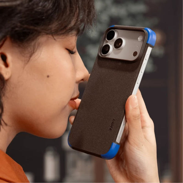 MOFT Frame Case Coffee MOVAS-E Bio-Leather MagSafe Case Coffee Brown x Sapphire for iPhone 18 Pro Qatar