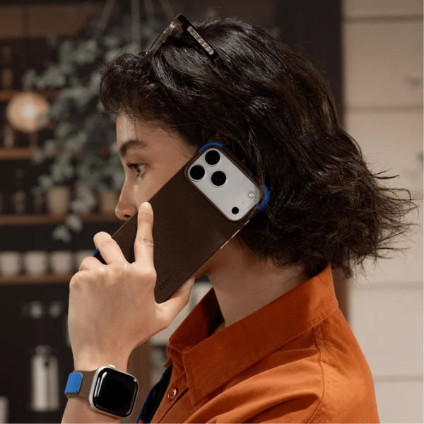 MOFT Frame Case Coffee MOVAS-E Bio-Leather MagSafe Case Coffee Brown x Sapphire for iPhone 18 Pro Qatar