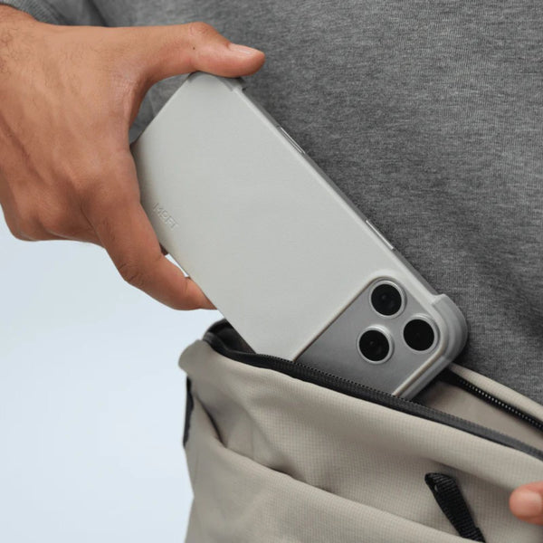 MOFT Frame Case MOVAS™ MagSafe vegan leather case for iPhone 17 Pro Max Misty Cove x Cement Qatar