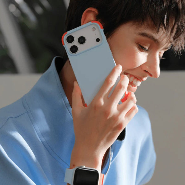 MOFT Frame Case MOVAS™ MagSafe vegan leather case for iPhone 17 Pro Max Soothing Mist x Sunrise Qatar