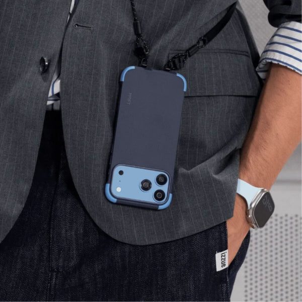 MOFT Frame Case MOVAS for iPhone 18 Pro Max in Navy Blue x Field Blue with vegan leather and MagSafe compatibility Qatar