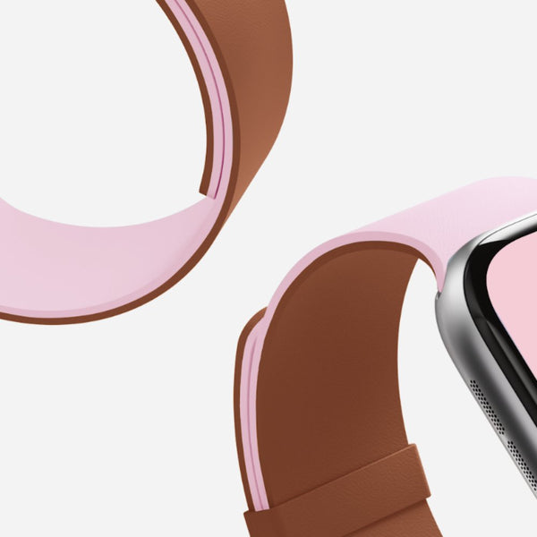 MOFT silicone Apple Watch band Light Pink and Brownie magnetic reversible 44 45 46 49mm Qatar
