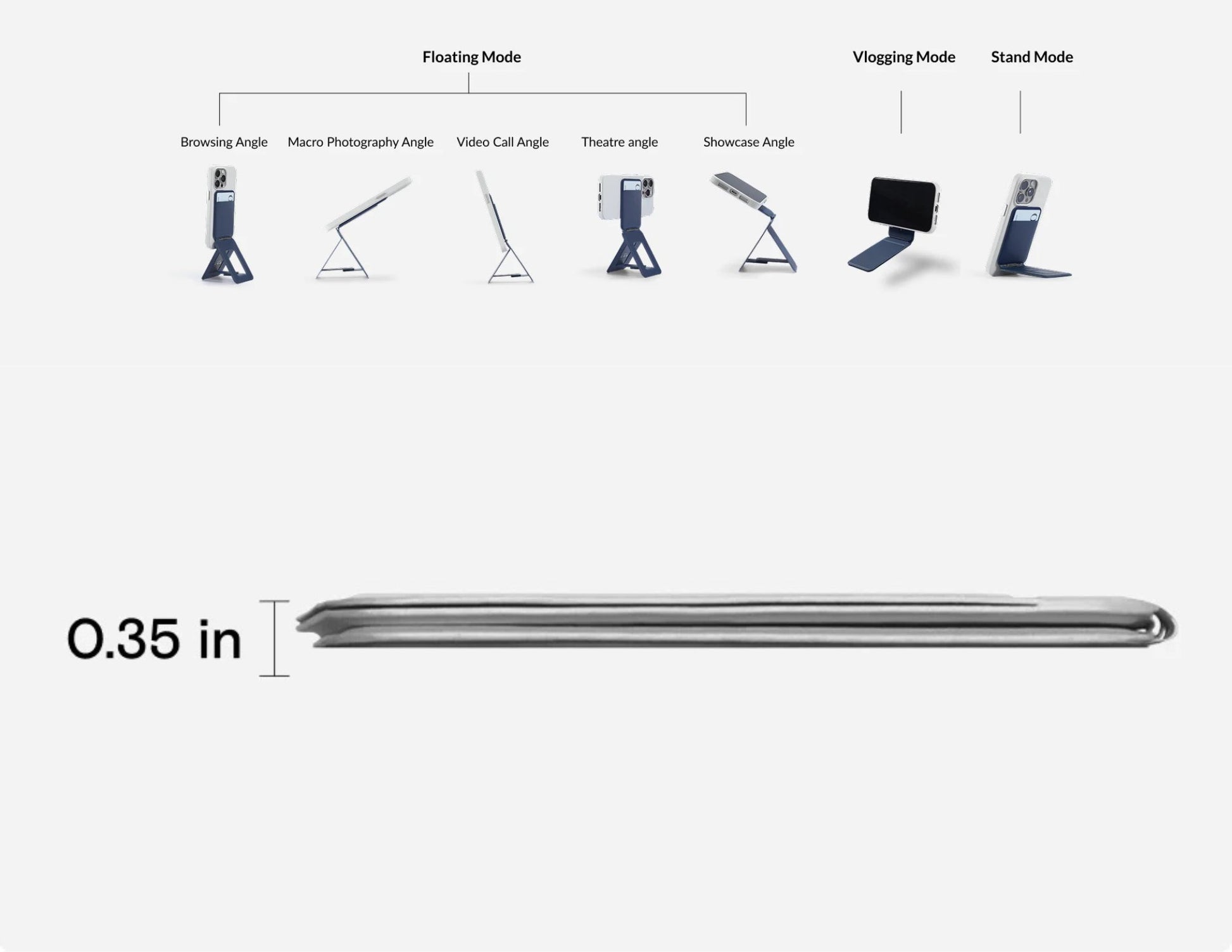 Moft Snap Invisible Phone Tripod Wallet 2-card MagSafe stand at Thabthaba Store Qatar.