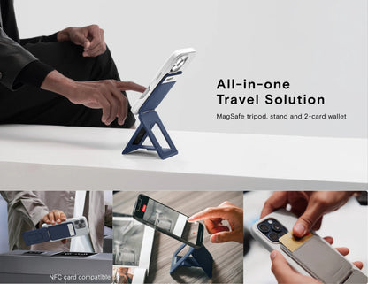 Moft Snap Invisible Phone Tripod Wallet 2-card MagSafe stand at Thabthaba Store Qatar.