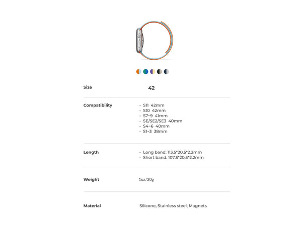 Moft Snap Magnetic Duo-Color Watch Band for Apple Watch 40/41/42mm, reversible design, strong magnetic closure, durable silicone, at Thabthaba Store Qatar