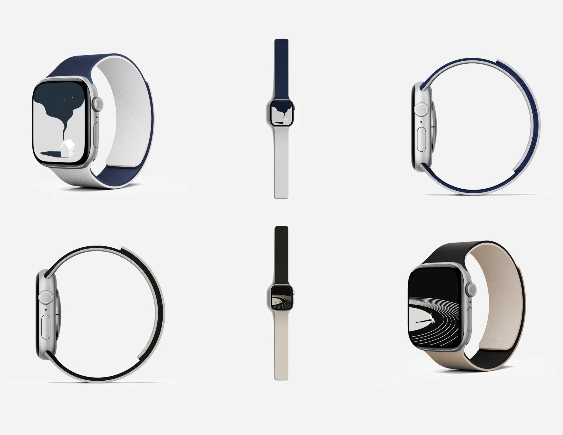 Moft Snap Magnetic Duo-Color Watch Band for Apple Watch 40/41/42mm, reversible design, strong magnetic closure, durable silicone, at Thabthaba Store Qatar
