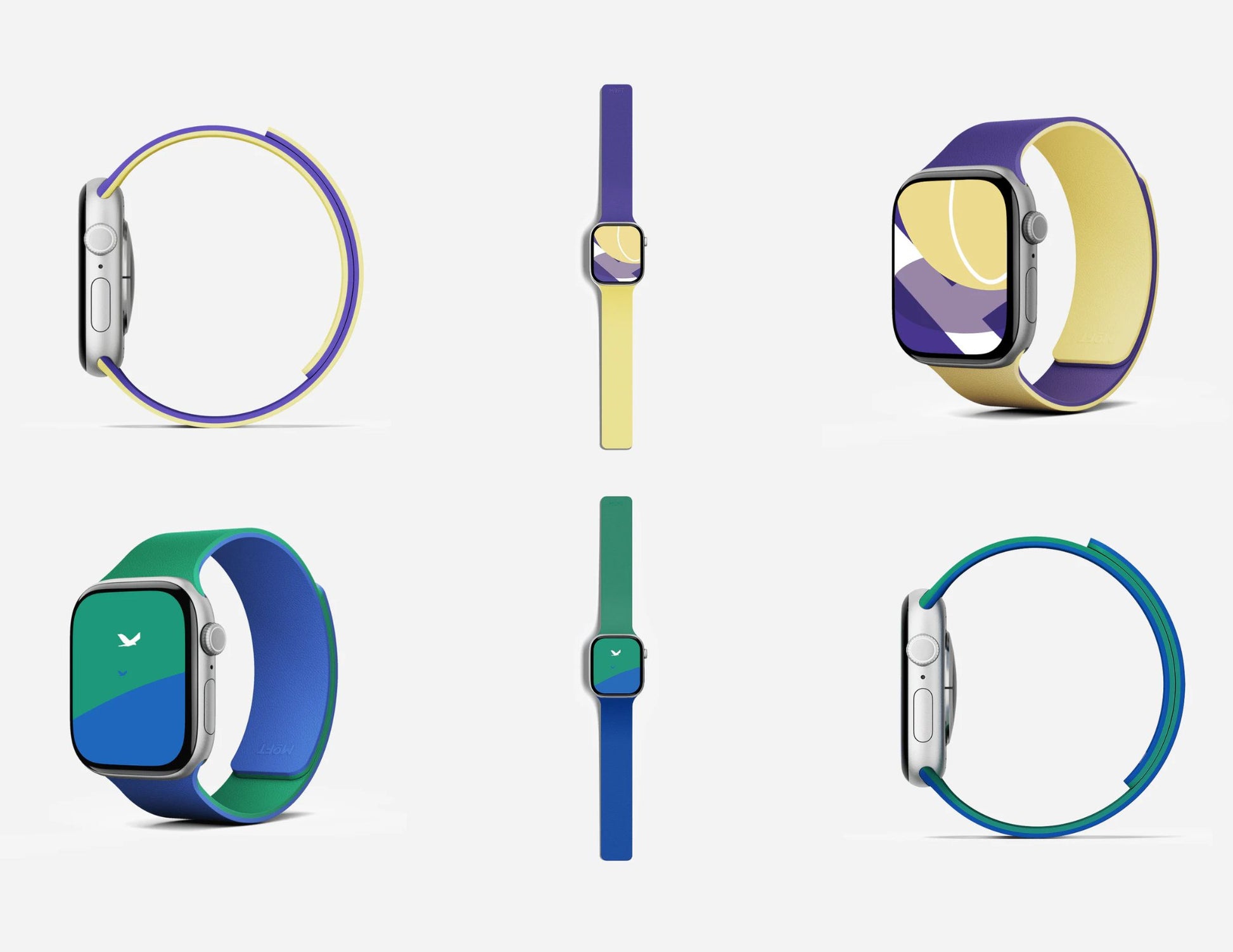Moft Snap Magnetic Duo-Color Watch Band for Apple Watch 40/41/42mm, reversible design, strong magnetic closure, durable silicone, at Thabthaba Store Qatar