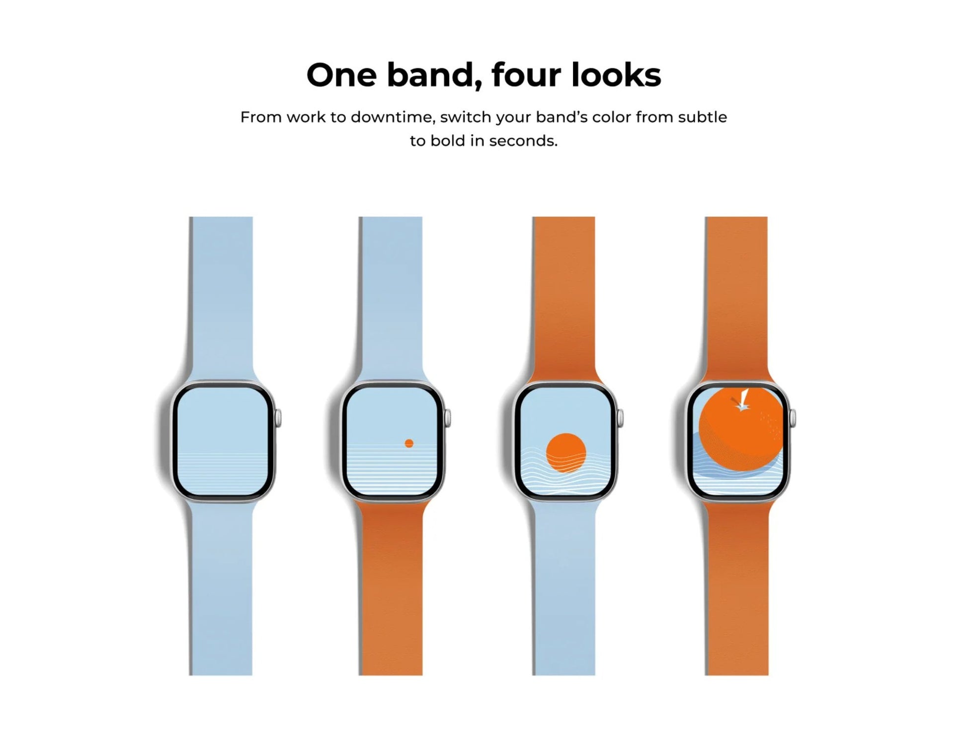 Moft Snap Magnetic Duo-Color Watch Band for Apple Watch 40/41/42mm, reversible design, strong magnetic closure, durable silicone, at Thabthaba Store Qatar