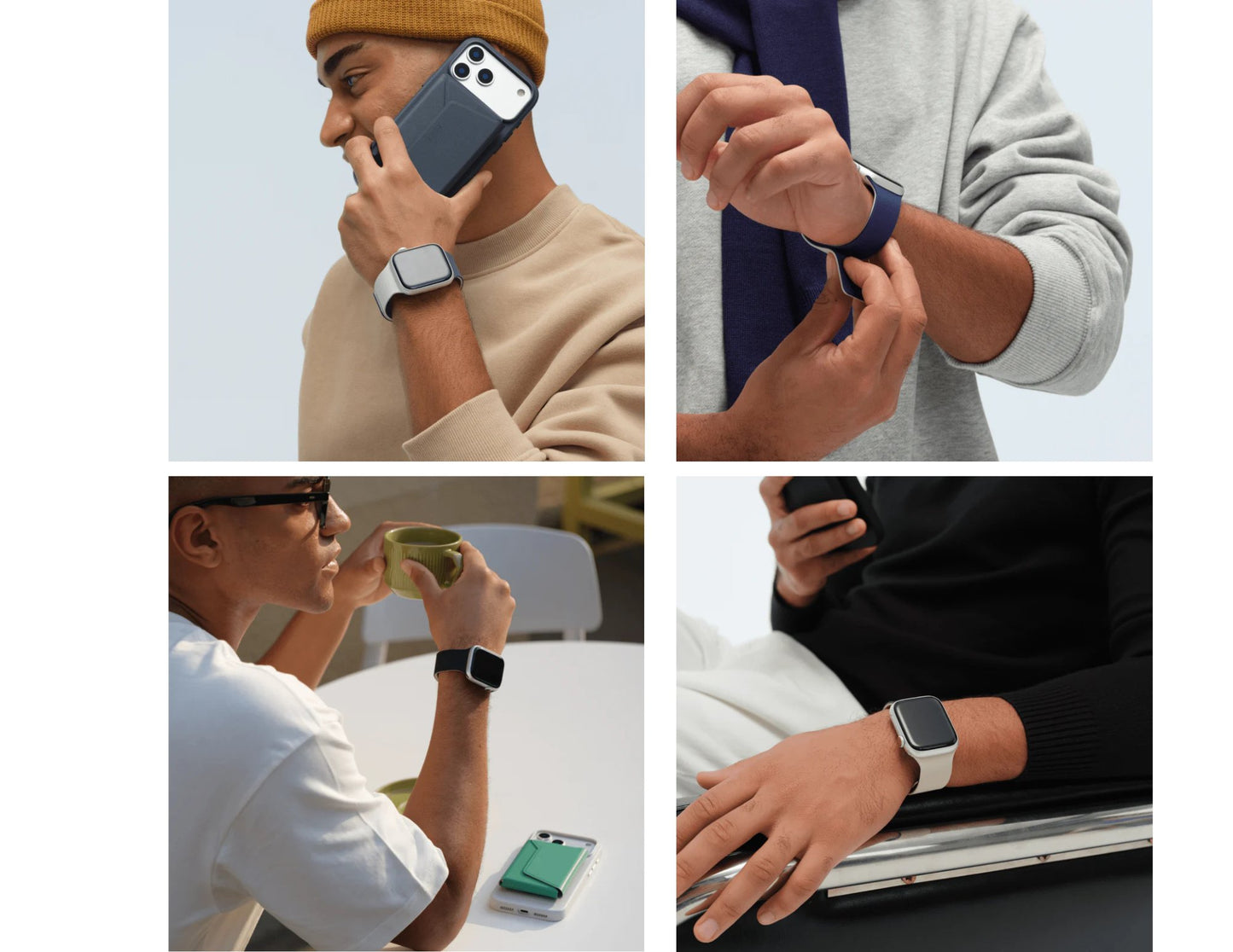 Moft Snap Magnetic Duo-Color Watch Band for Apple Watch 40/41/42mm, reversible design, strong magnetic closure, durable silicone, at Thabthaba Store Qatar