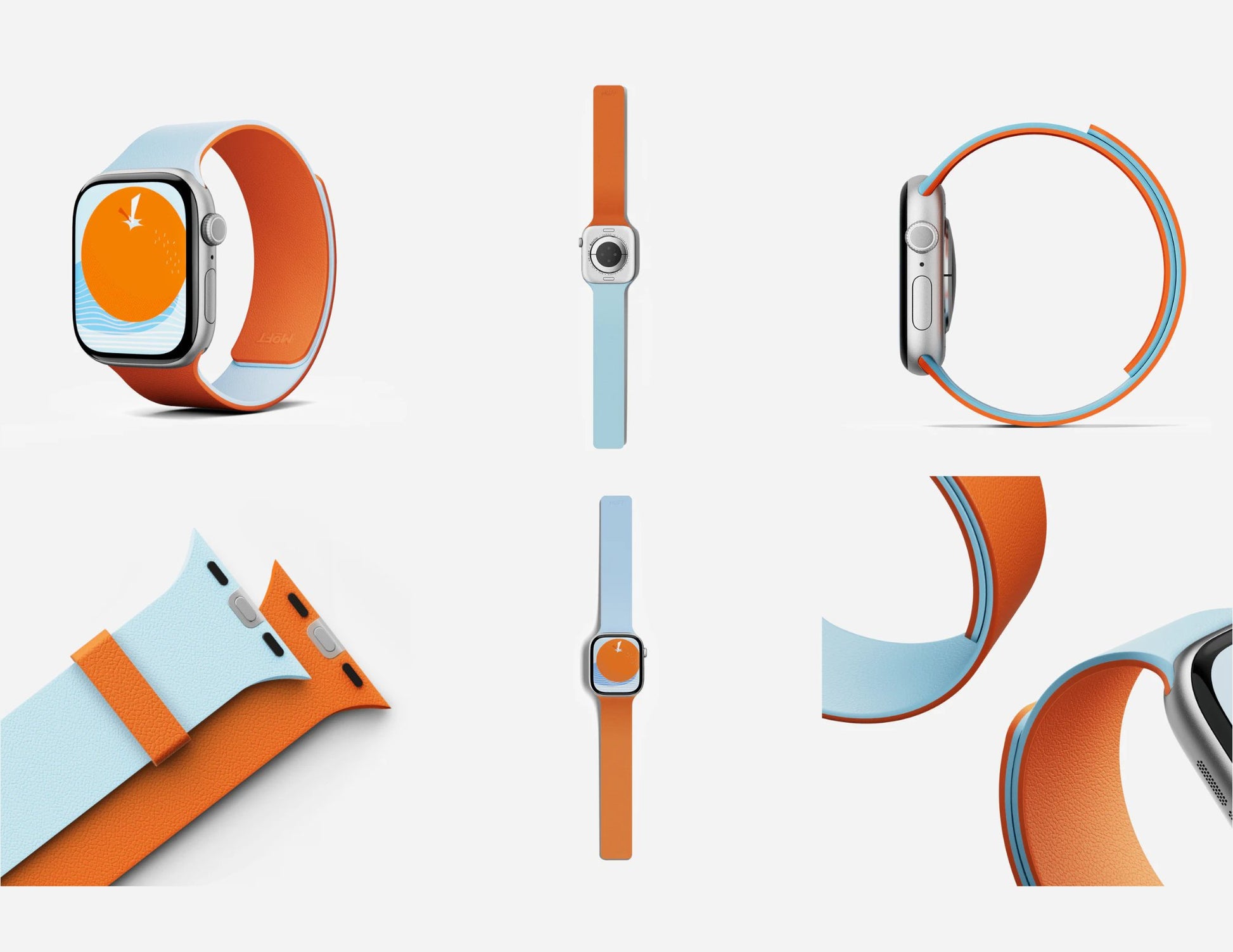 Moft Snap Magnetic Duo-Color Watch Band for Apple Watch 40/41/42mm, reversible design, strong magnetic closure, durable silicone, at Thabthaba Store Qatar