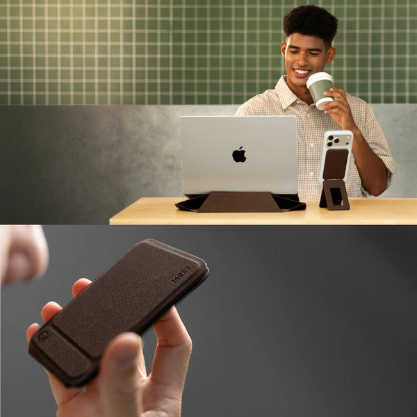 MOFT Snap Phone Tripod MOVAS-E Coffee Bio-Leather MagSafe phone stand and tripod Qatar