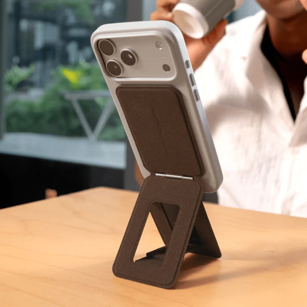 MOFT Snap Phone Tripod MOVAS-E Coffee Bio-Leather MagSafe phone stand and tripod Qatar