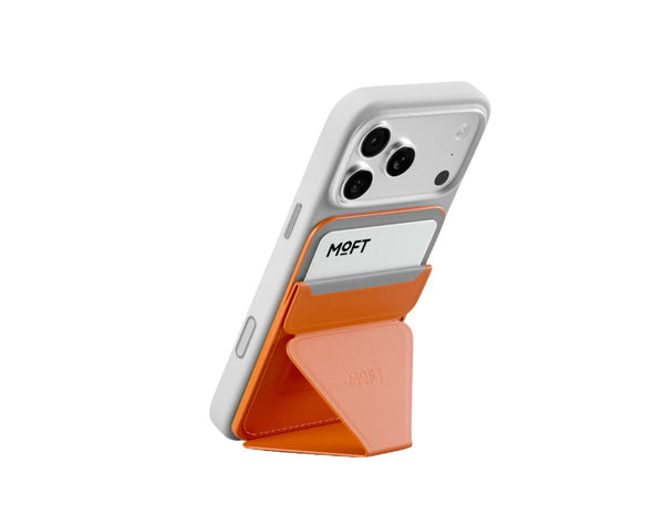 MOFT Trackable Snap-on Phone Stand & Wallet MagSafe-compatible slim wallet and phone stand.