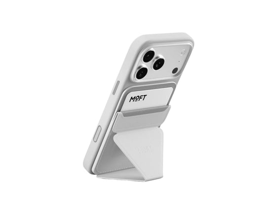 MOFT Trackable Snap-on Phone Stand & Wallet MagSafe-compatible slim wallet and phone stand.
