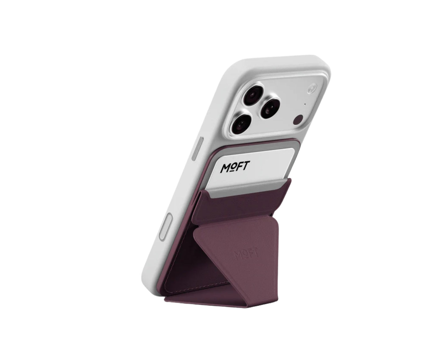 MOFT Trackable Snap-on Phone Stand & Wallet MagSafe-compatible slim wallet and phone stand.