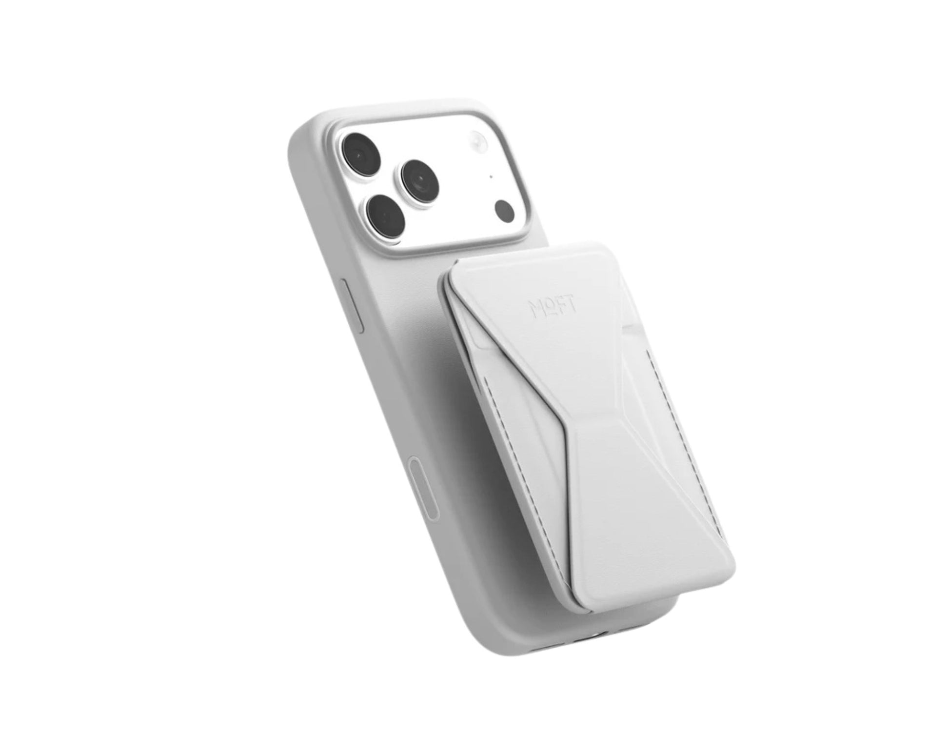 MOFT Trackable Snap-on Phone Stand & Wallet MagSafe-compatible slim wallet and phone stand.