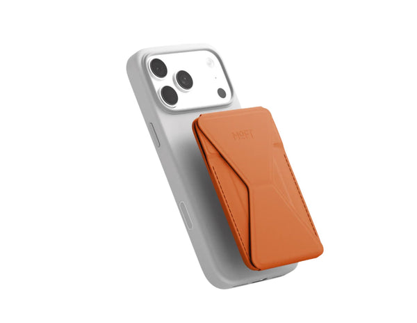 MOFT Trackable Snap-on Phone Stand & Wallet MagSafe-compatible slim wallet and phone stand.