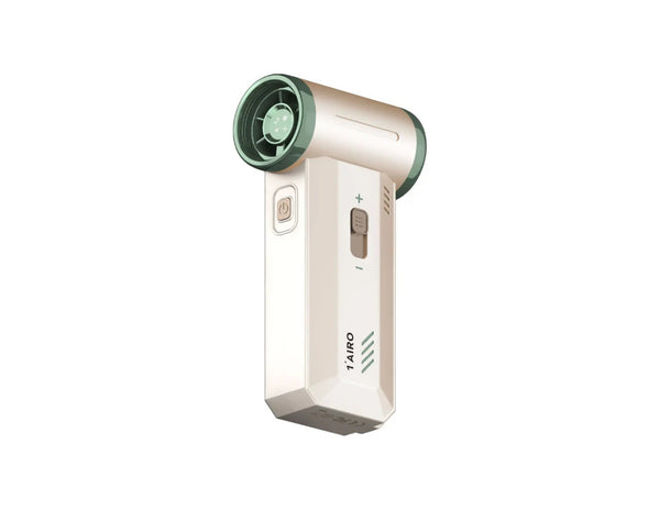 Momax 1° Airo RO12 2-in-1 portable high-speed fan and vacuum cleaner with nozzles and travel pouch at Thabthaba Store Qatar.