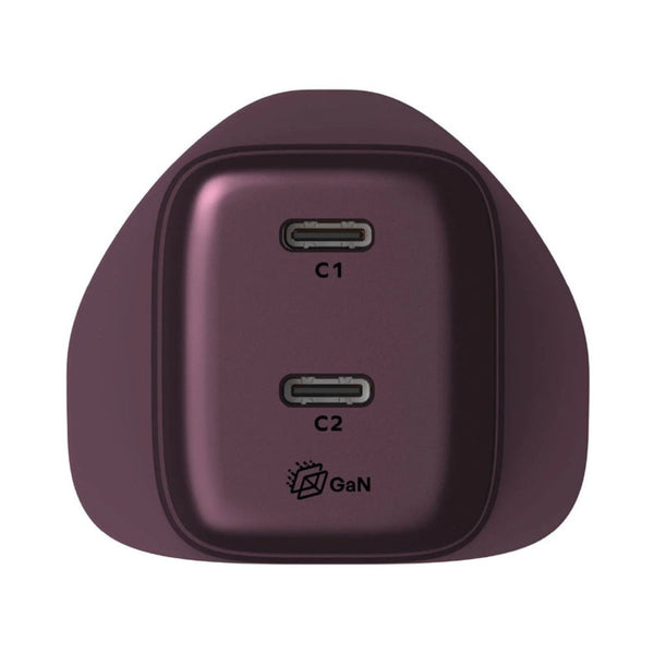Momax 1-Charge 45W 2-Port GaN Charger in Dusky Cherry with dual USB-C ports and PD 3.2 fast charging in Qatar
